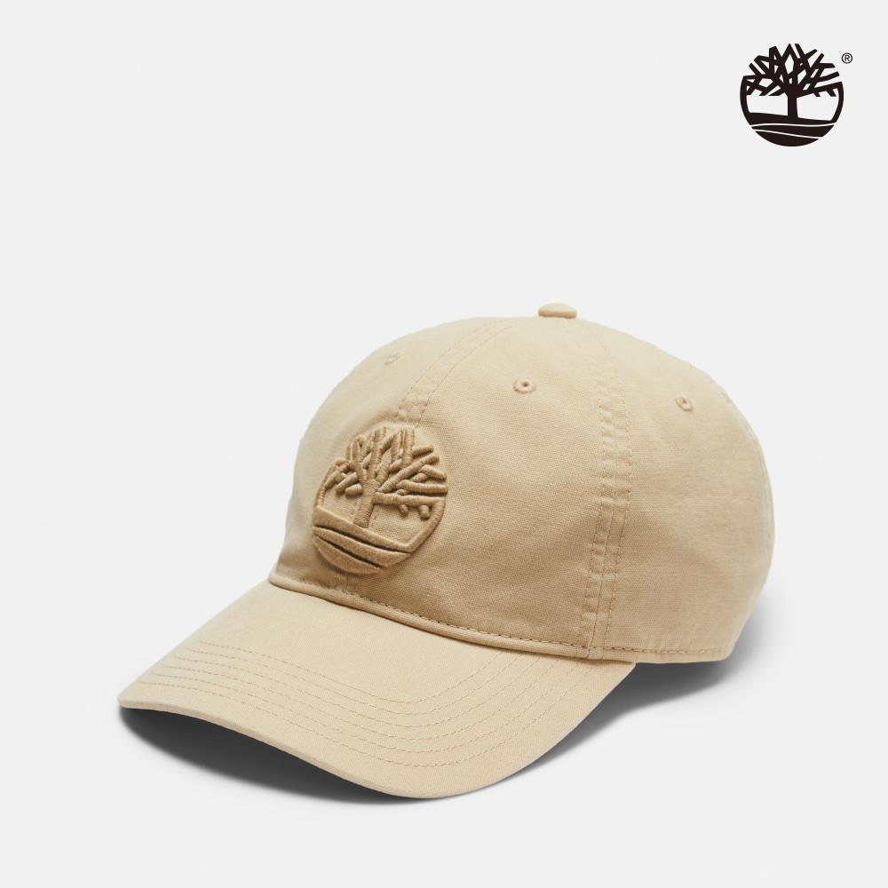 Timberland 中性象牙白刺繡LOGO棒球帽|A61UJY94