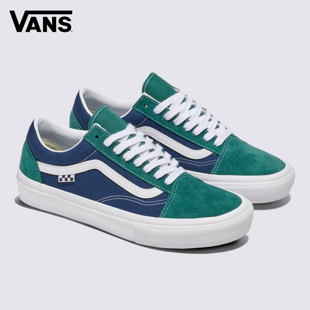 Vans Skate Old Skool 男女款綠色/藍色專業滑板鞋