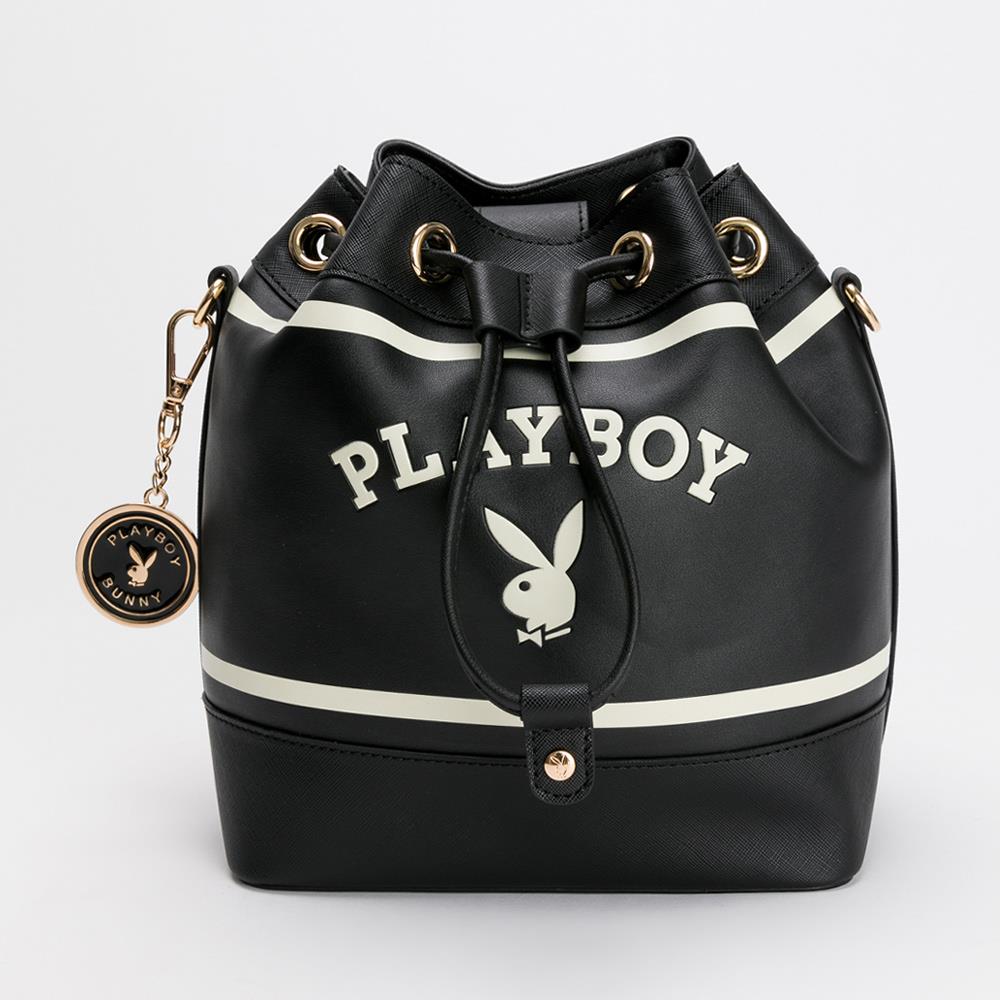 PLAYBOY-水桶包附長背帶 Emblem系列 - 黑色(532-5701-09-6)