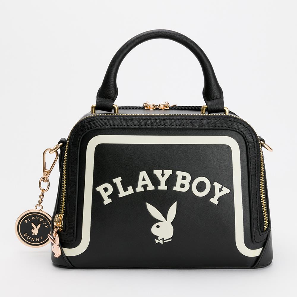 PLAYBOY-手提包附長背帶 Emblem系列 - 黑色(532-5705-09-7)