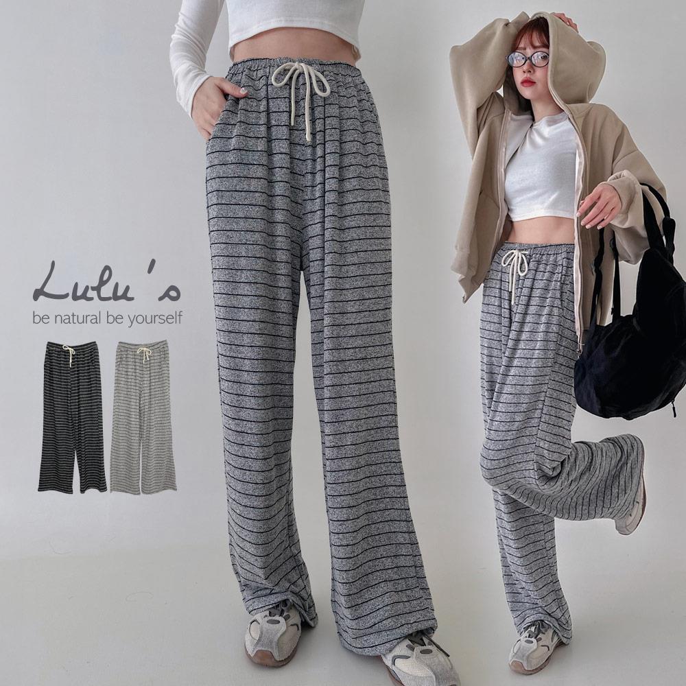 限時69折/現貨/高個子必備慵懶橫紋長褲L-XL２色【A04250025】