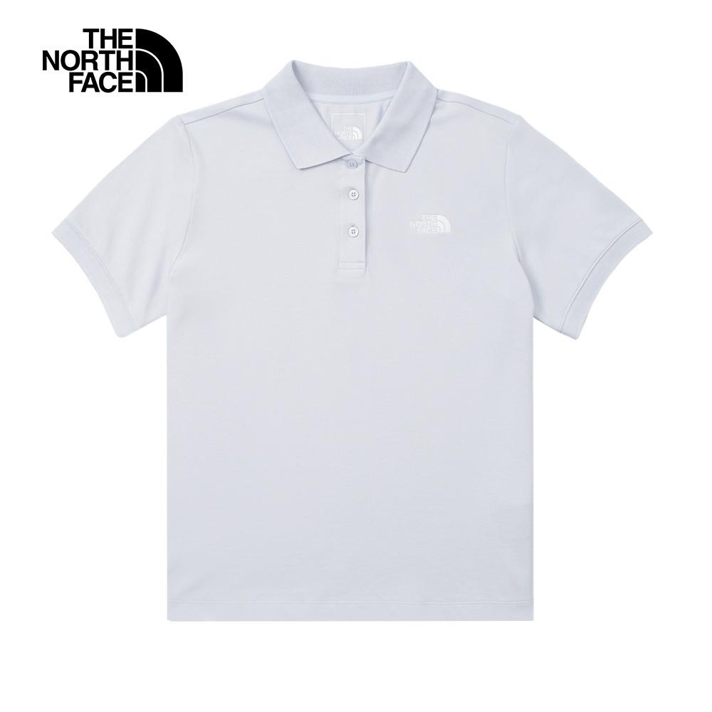 The North Face北面女款灰色舒適透氣短袖POLO衫｜8BWT0TI