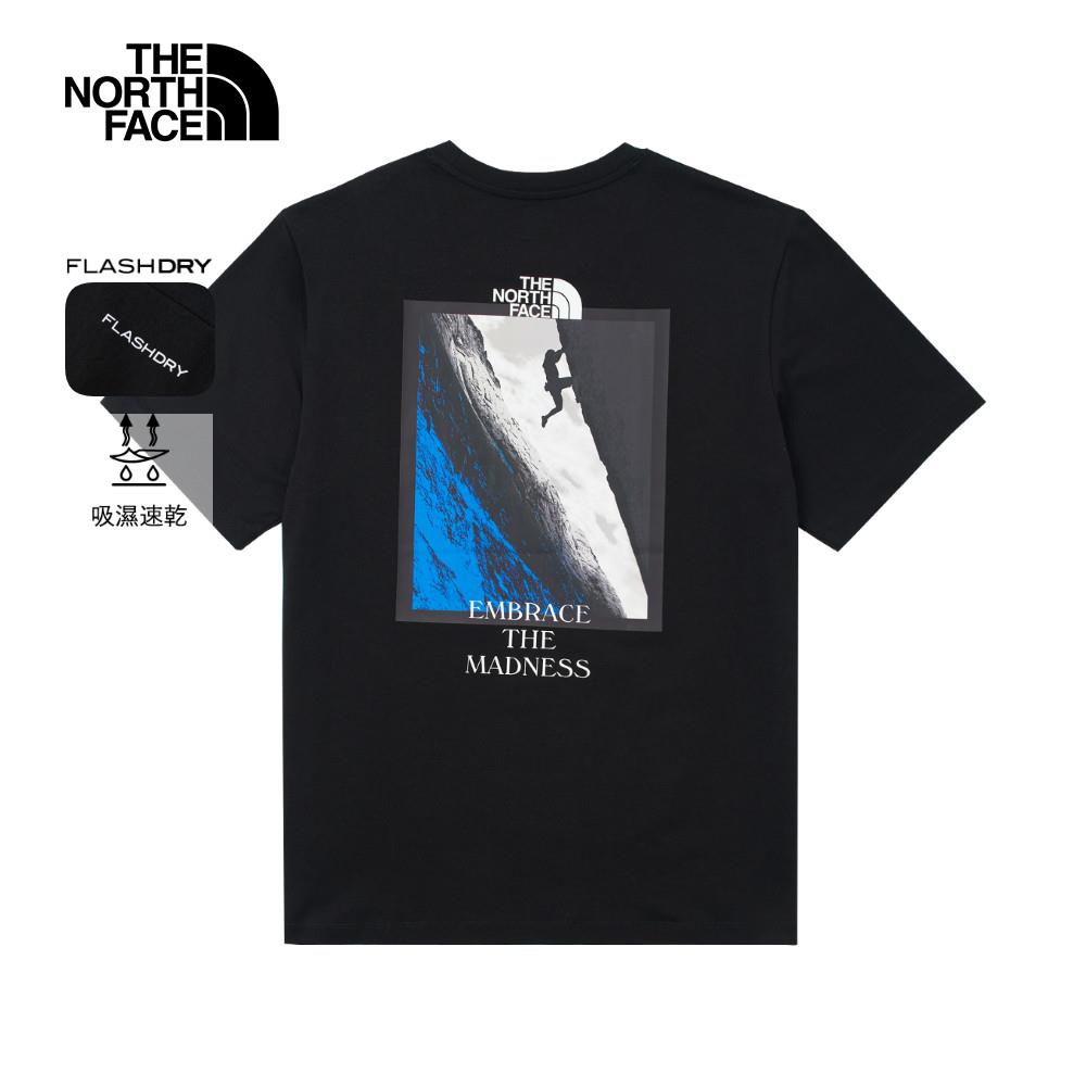 The North Face北面男款黑色吸濕排汗短袖T恤｜8D7BJK3