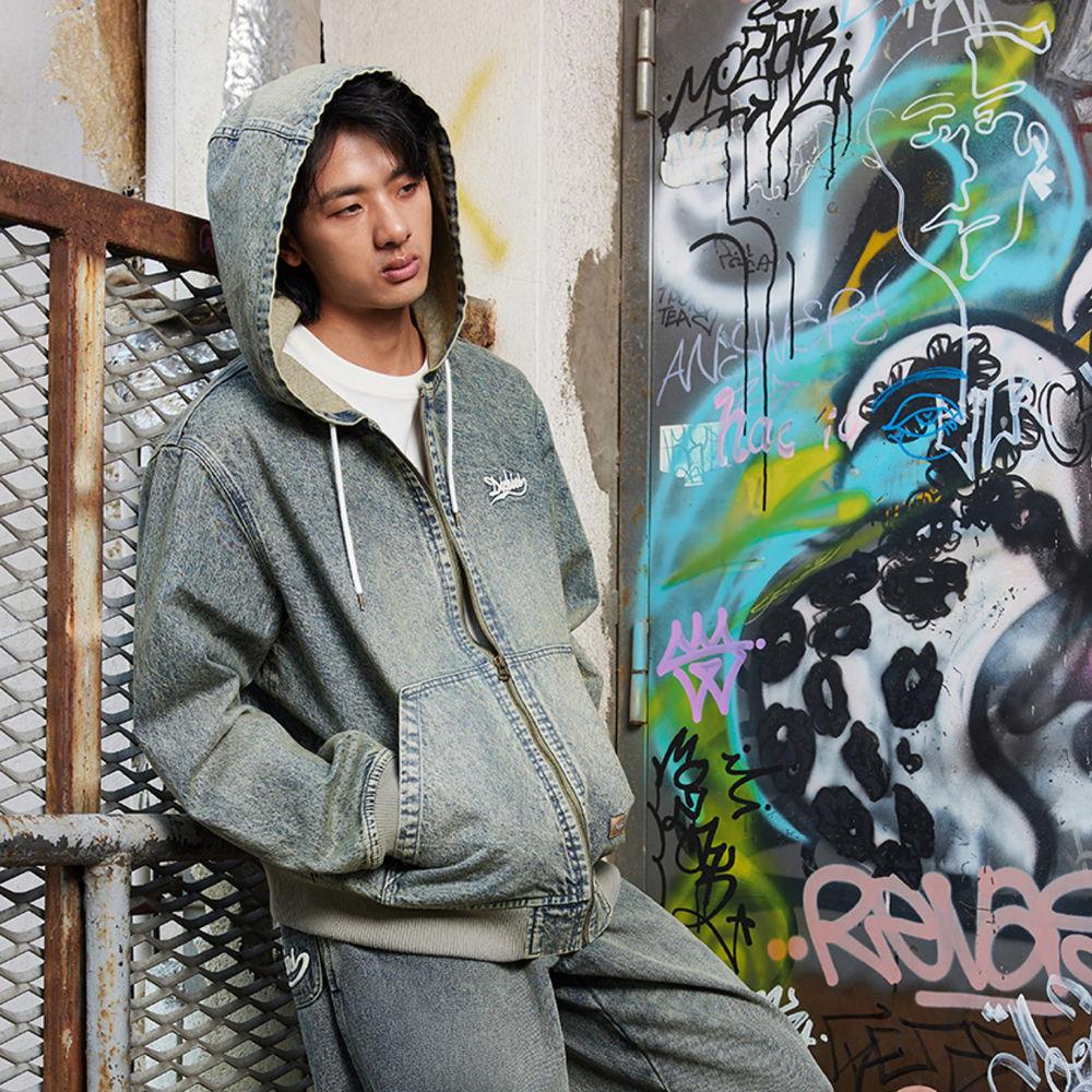 Dickies男款染色丹寧純棉胸前刺繡Logo設計休閒連帽外套|DK0A87TYL27