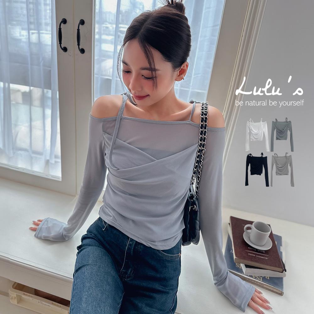 兩件570/純慾風網紗綁帶上衣４色【A01250106】