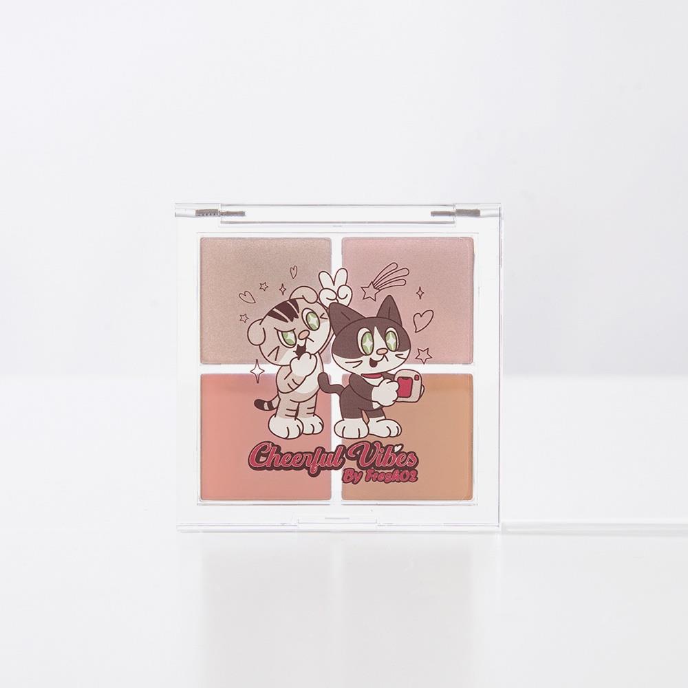 【FreshO2】寶石光聚焦閃耀4色腮紅打亮盤(小貓妞妞聯名)