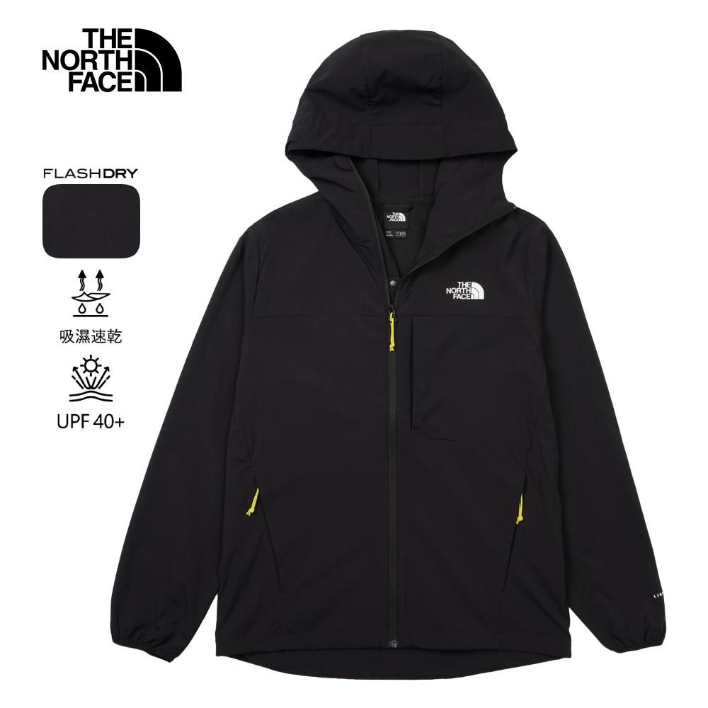 The North Face北面男款黑色UPF防曬防風外套|8BWAJK3