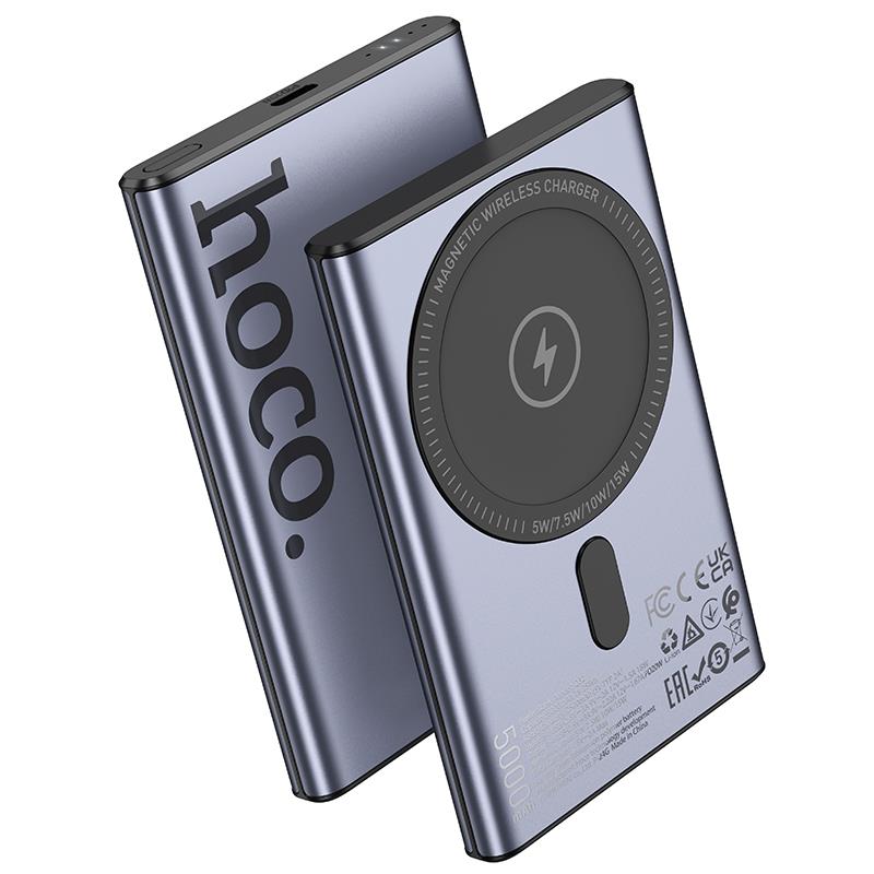 【hoco.浩酷】(5000mAh) Q32 巧拼PD20W無線磁吸移動電源 (錆色)