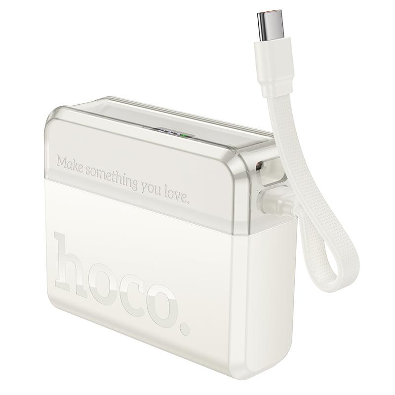 【hoco.浩酷】(10000mAh)Q38 卓越PD20W帶雙向線移動電源(黑色/白色)