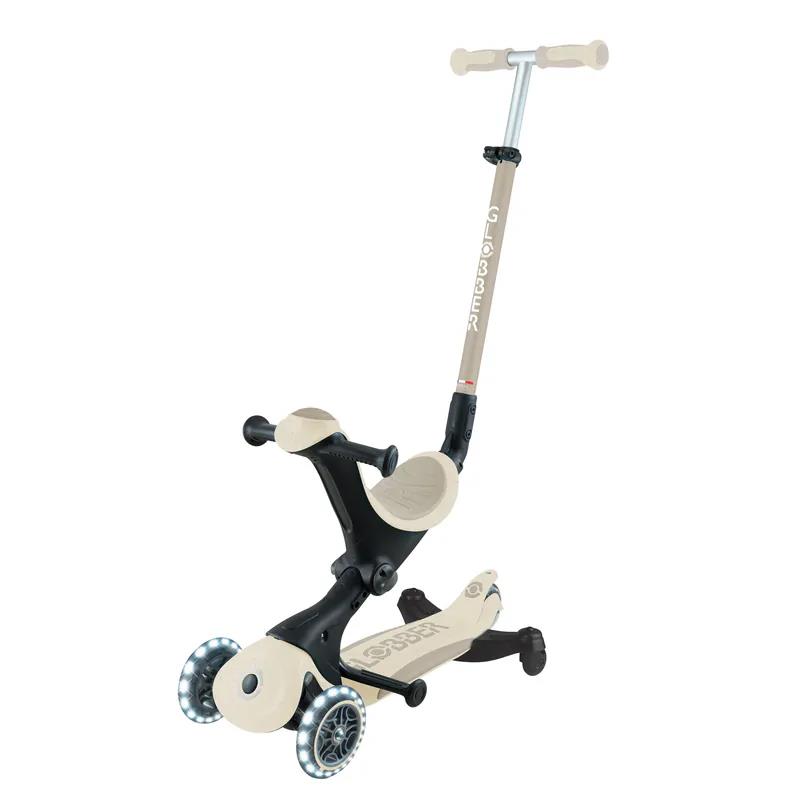 【領券折$120】GLOBBER GO•UP 5合1夢幻版360度多功能三輪滑板車(白光發光前輪)-法式燕麥奶茶