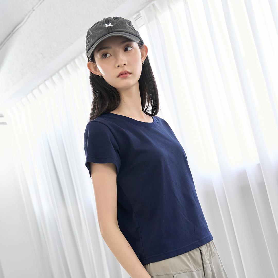 炎夏剋星!冰感合身短TEE(丈青)-女【Hi Cool涼感布】