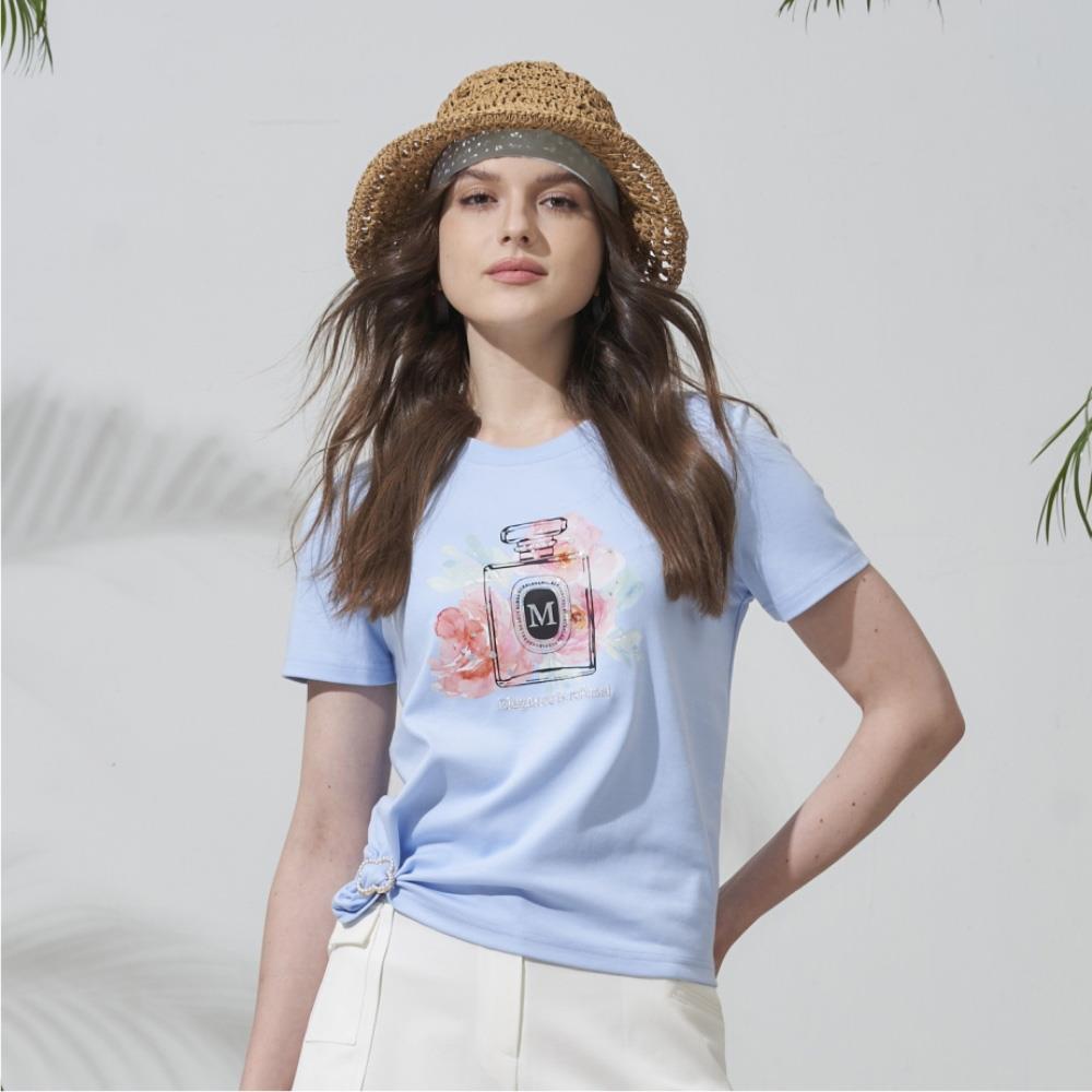 CLL巧玲瓏 花漾香水瓶上衣(水藍色) 7193522