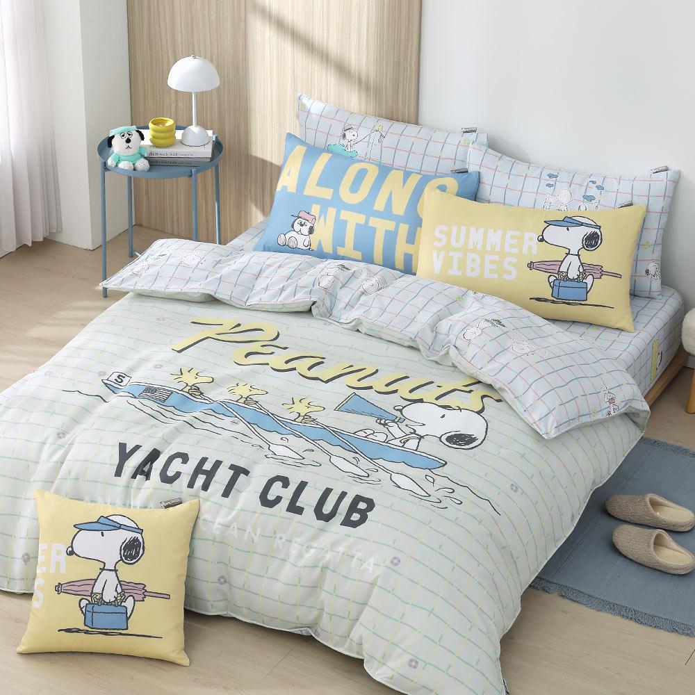 【PEANUTS™史努比聯名款】(單人/雙人/加大/特大) / 吸濕排汗天絲兩用被床包組 / 度假趣 / HOYACASA
