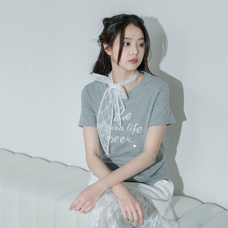 現貨★圓領氣泡立體字親膚棉上衣(共2色)0325 【NR0271】