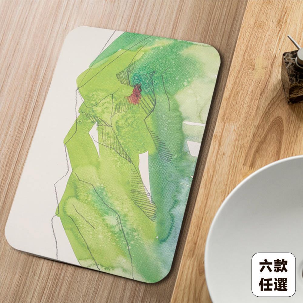 【怪獸】新銳設計師 10秒頂吸 軟式珪藻土吸水地墊-畢啾子 (60x40cm)