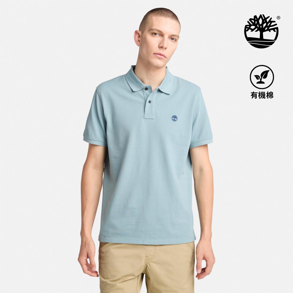 Timberland 男款藍綠色休閒短袖POLO衫|A6943758