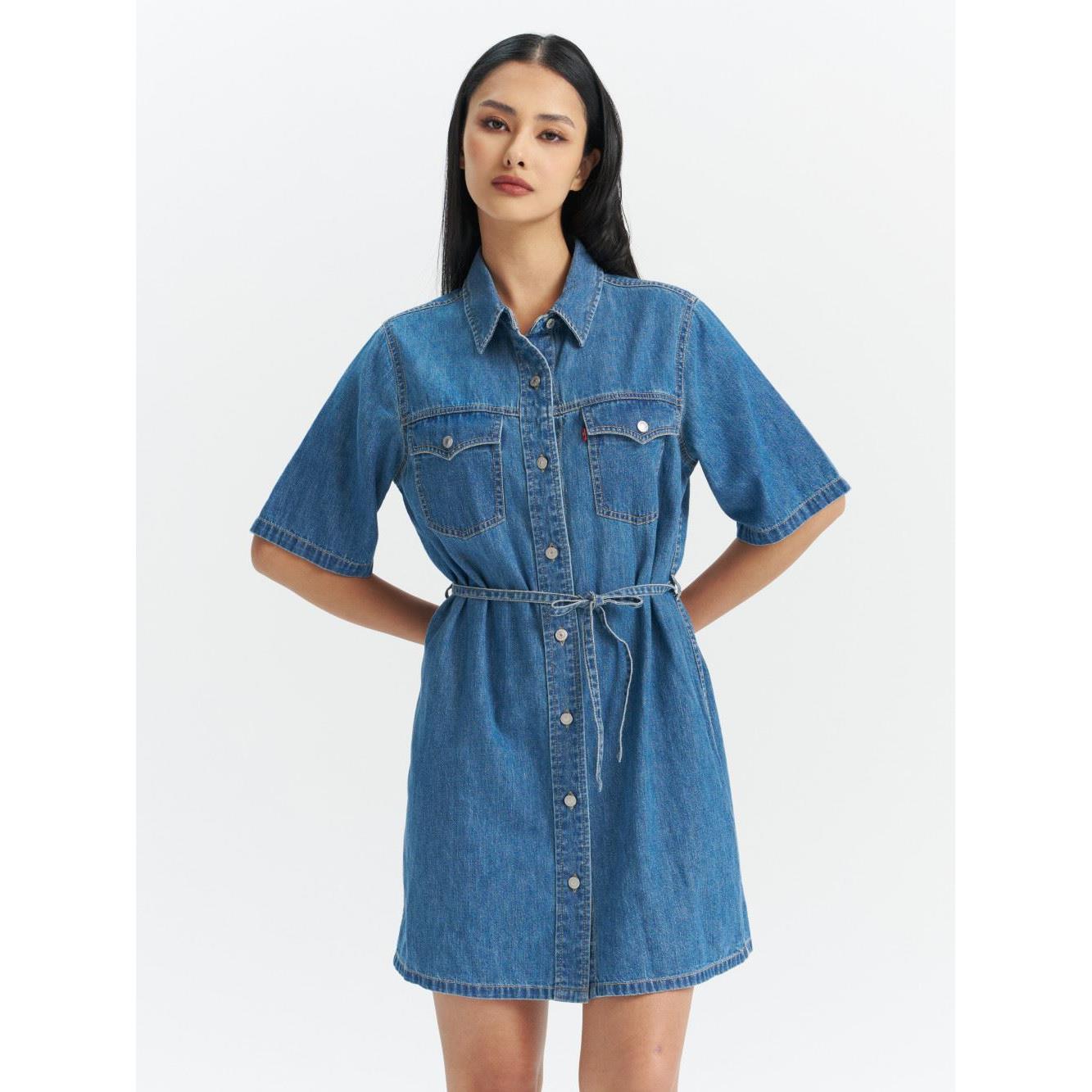 女款 連身洋裝 牛仔風洋裝 人氣新品