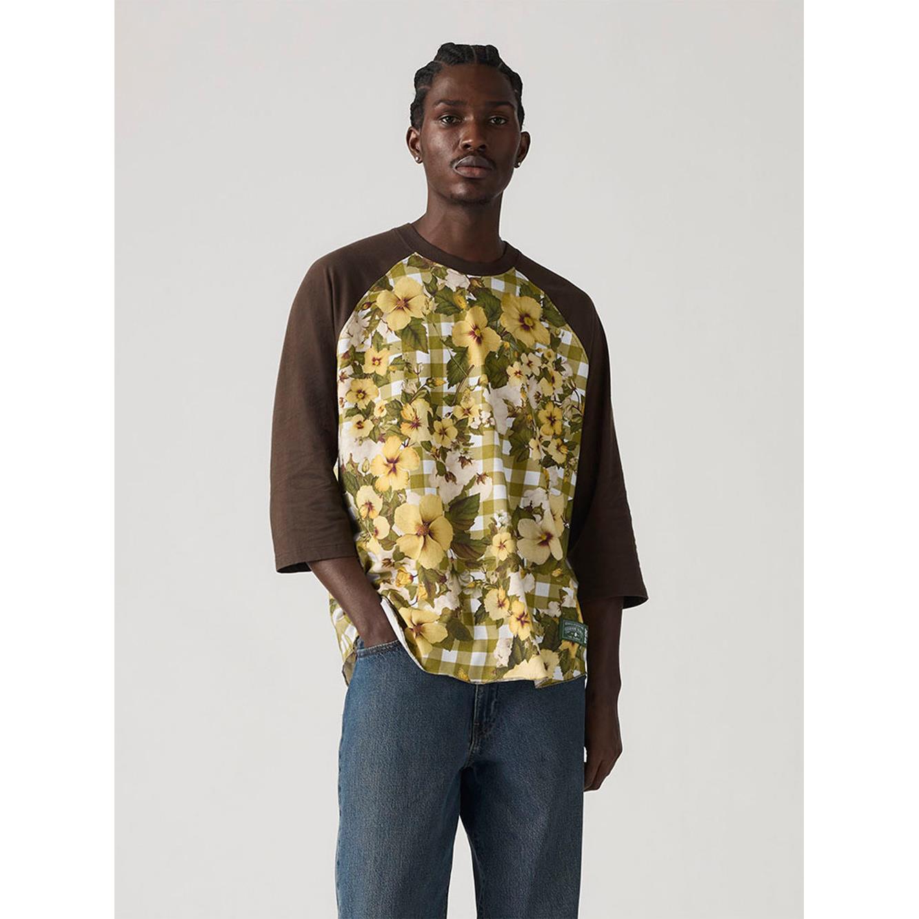 Levi’s® X Denim Tears 印花拼接七分袖Tee 人氣新品