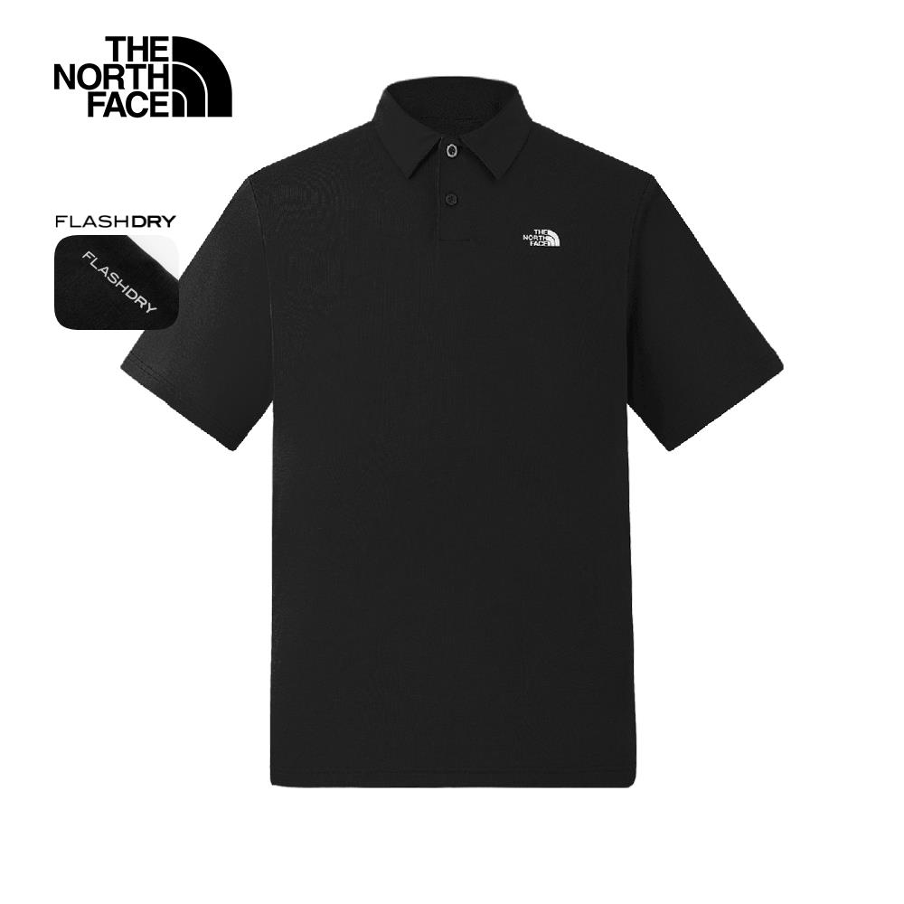 The North Face北面男款黑色吸濕排汗POLO衫｜8EY5JK3