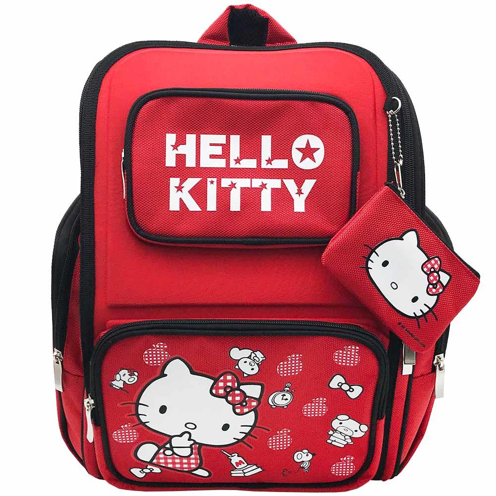 【HelloKitty】凱蒂貓 輕量透氣書包-紅(1入)