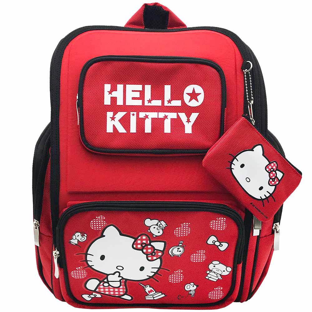 【HelloKitty】凱蒂貓 輕量透氣書包-紅(1入)