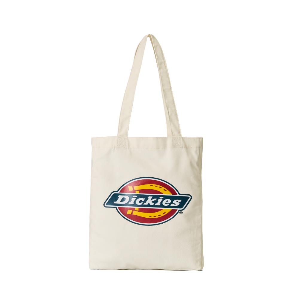 Dickies男女款淺米色純棉品牌經典三色Logo印花托特包|DK0A4XFAECR