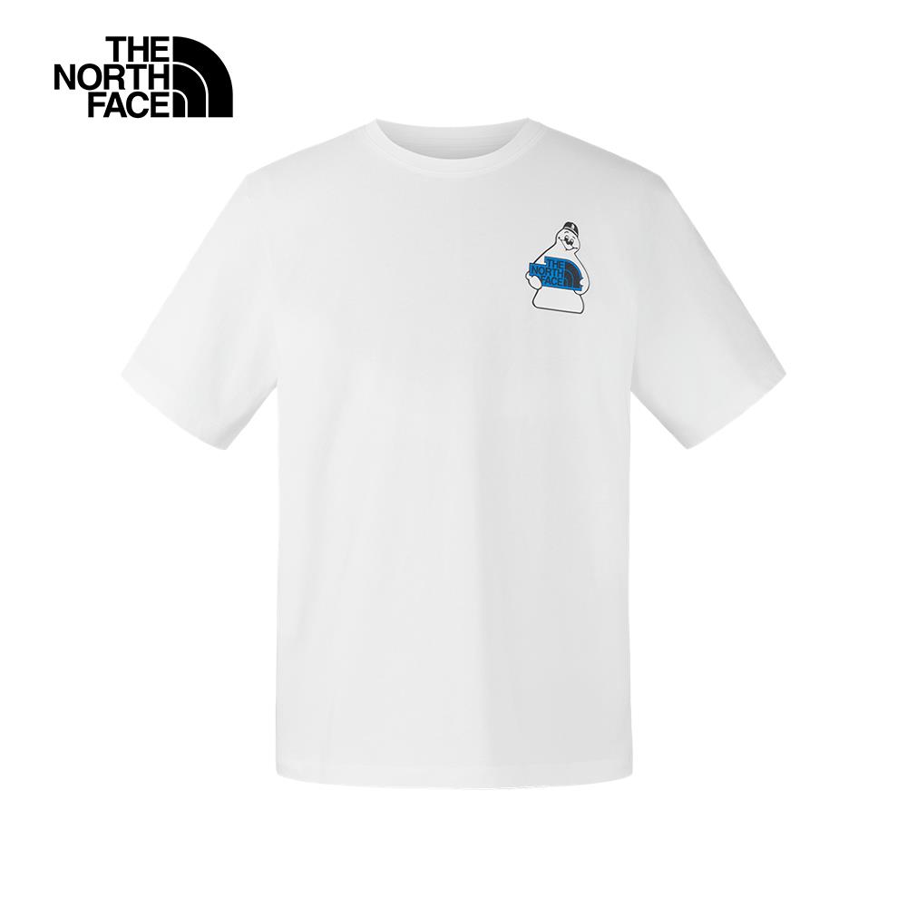 T️he North Face北面男女款白色純棉短袖T恤|8GYYFN4