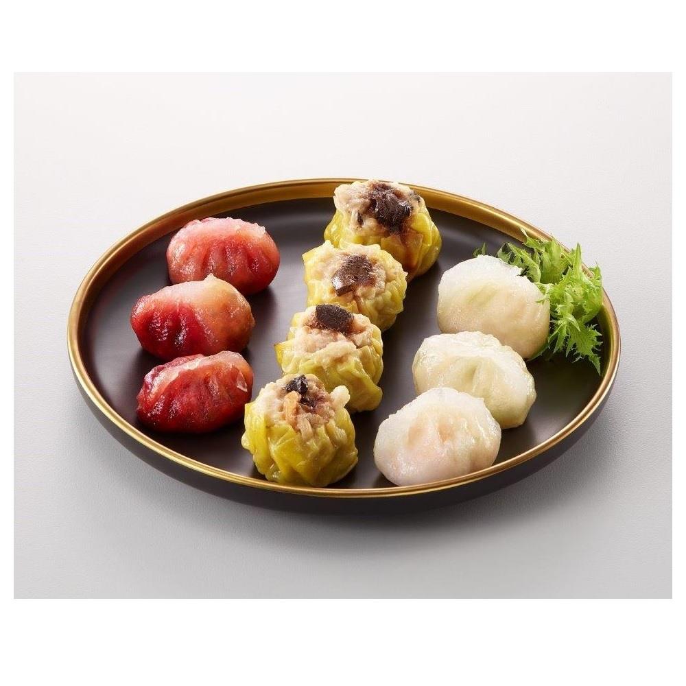【永八舫】道地綜合港式點心(200g/盒(蝦餃*3顆,麻辣菇餃*3顆,黑蒜蝦仁燒賣*4顆))