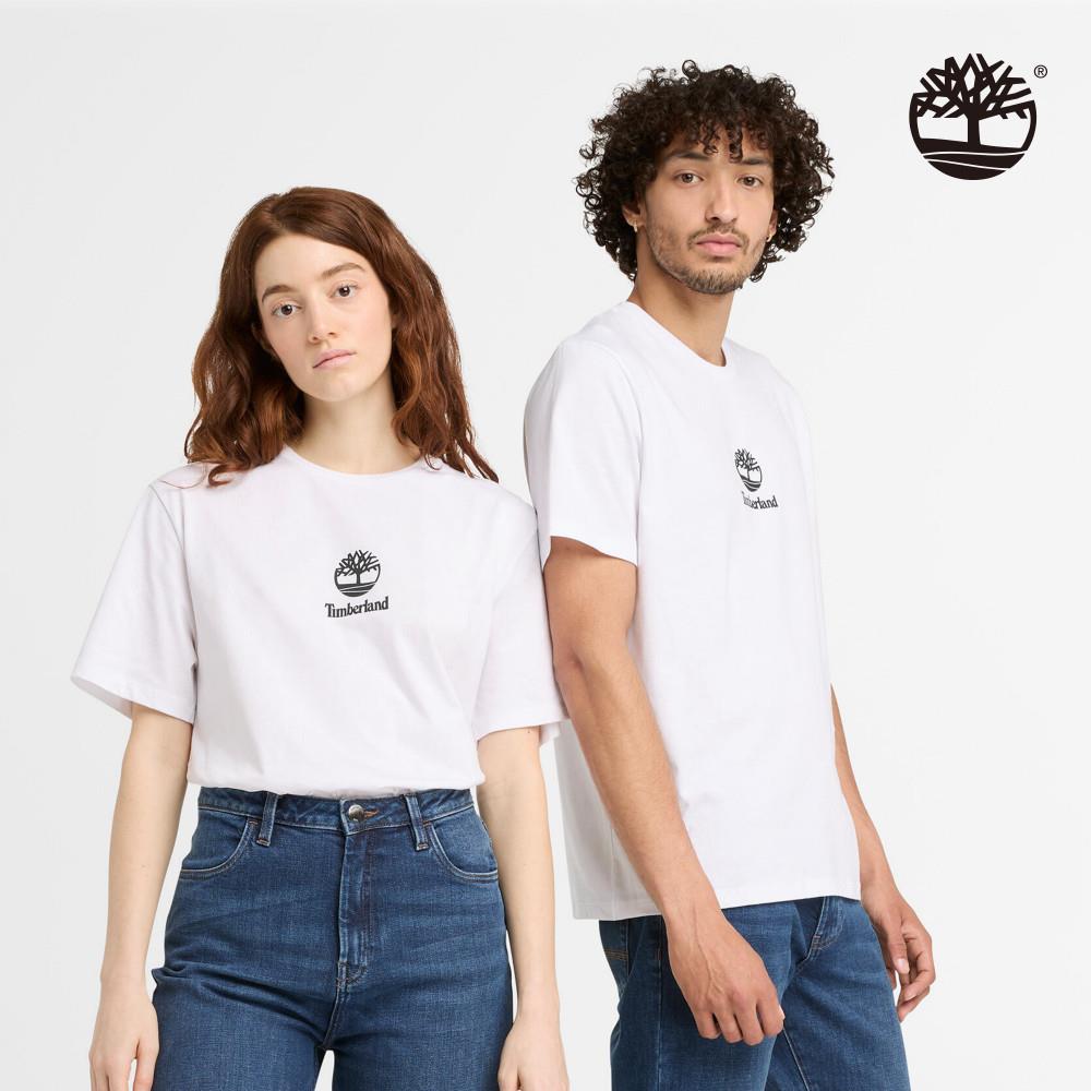Timberland 中性白色LOGO短袖T恤|A43C5100