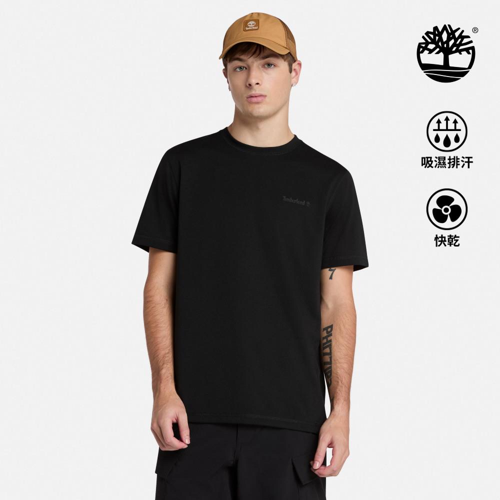 Timberland 男款黑色快乾短袖T恤|A6ASV001
