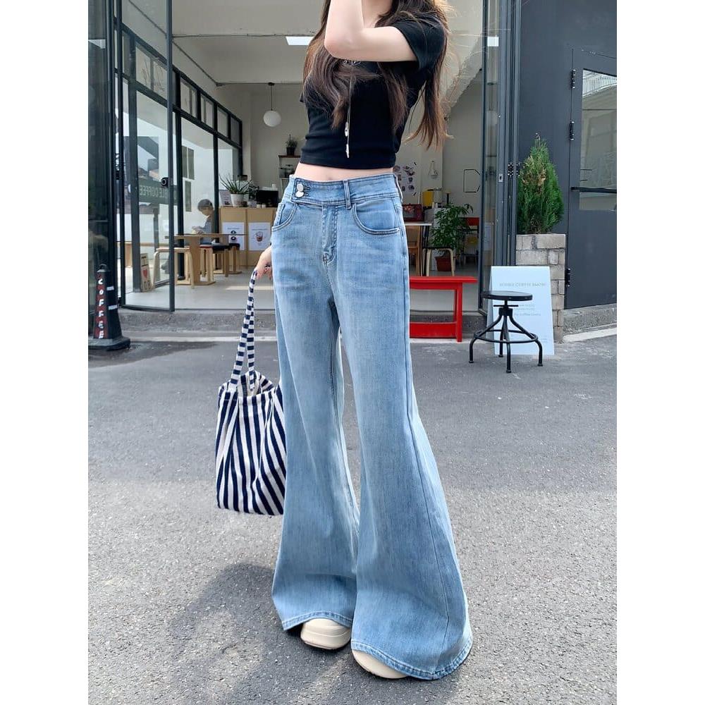 【missy shop】瘦5公斤彈力牛仔喇叭褲-79827
