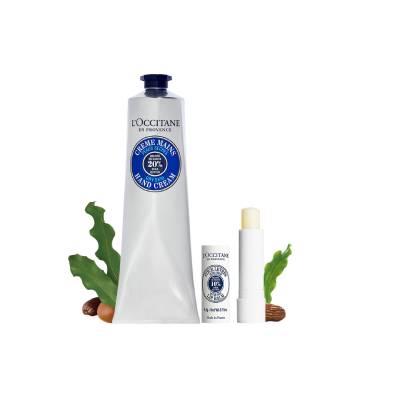 【L’OCCITANE 歐舒丹】乳油木潤護女力組(乳油木護手霜150ml+乳油木護唇膏4.5g) (女王節DM商品)
