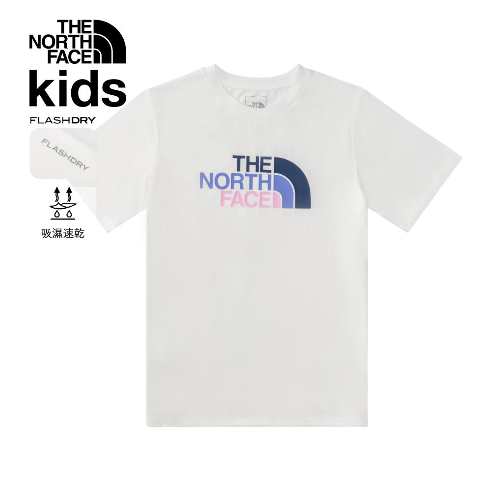 The North Face北面兒童白色吸濕排汗短袖T恤｜8DCQFN4