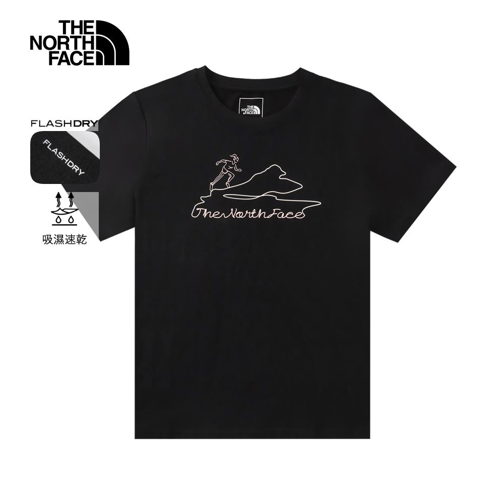 The North Face北面女款黑色吸濕排汗短袖T恤｜8D7MJK3