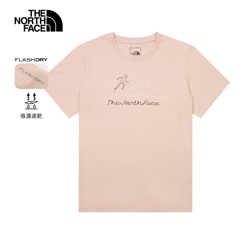 The North Face北面女款粉色吸濕排汗短袖T恤｜8D7MLK6