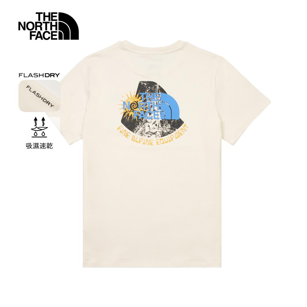 The North Face北面女款米白色吸濕排汗短袖T恤｜8D7NQLI
