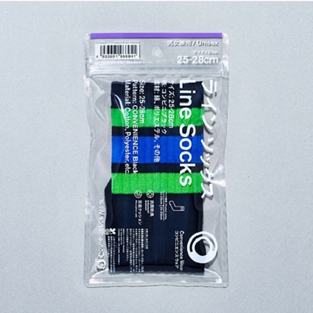 【日本CW】(小)中筒線襪-便利商店黑(1個x1)