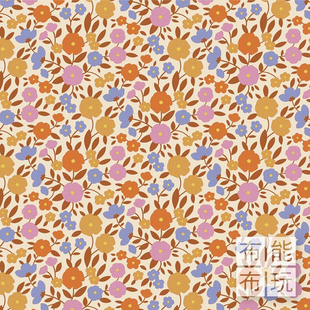 【2025年新品】Tilda Wallflower 壁花棉布: 焦糖色珍妮絲 100616
