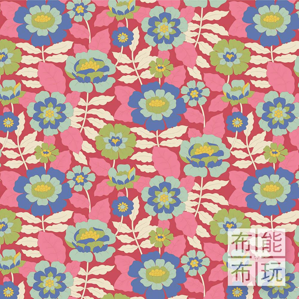 【2025年新品】Tilda Wallflower 壁花棉布: 粉色貝芙麗 100610