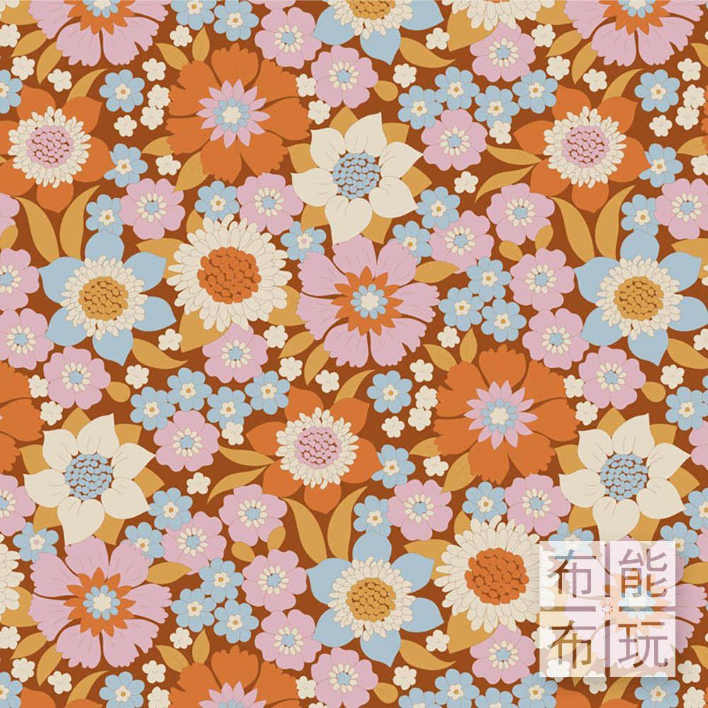 【2025年新品】Tilda Wallflower 壁花棉布: 焦糖色蘿倫 100604