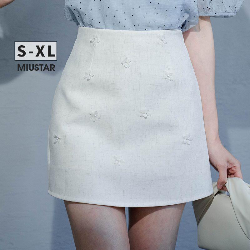 現貨★滿版立體小花A字短裙(共2色，S-XL)0408 【NR0359】