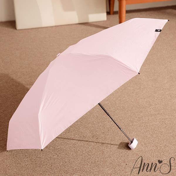 Ann’S 超迷你六折黑膠晴雨兩用傘-粉