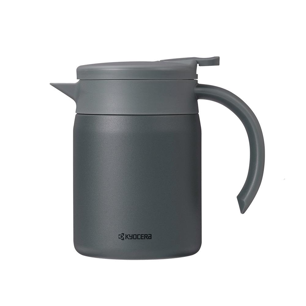 日本KYOCERA京瓷 陶瓷塗層保溫壺600mL(深灰)