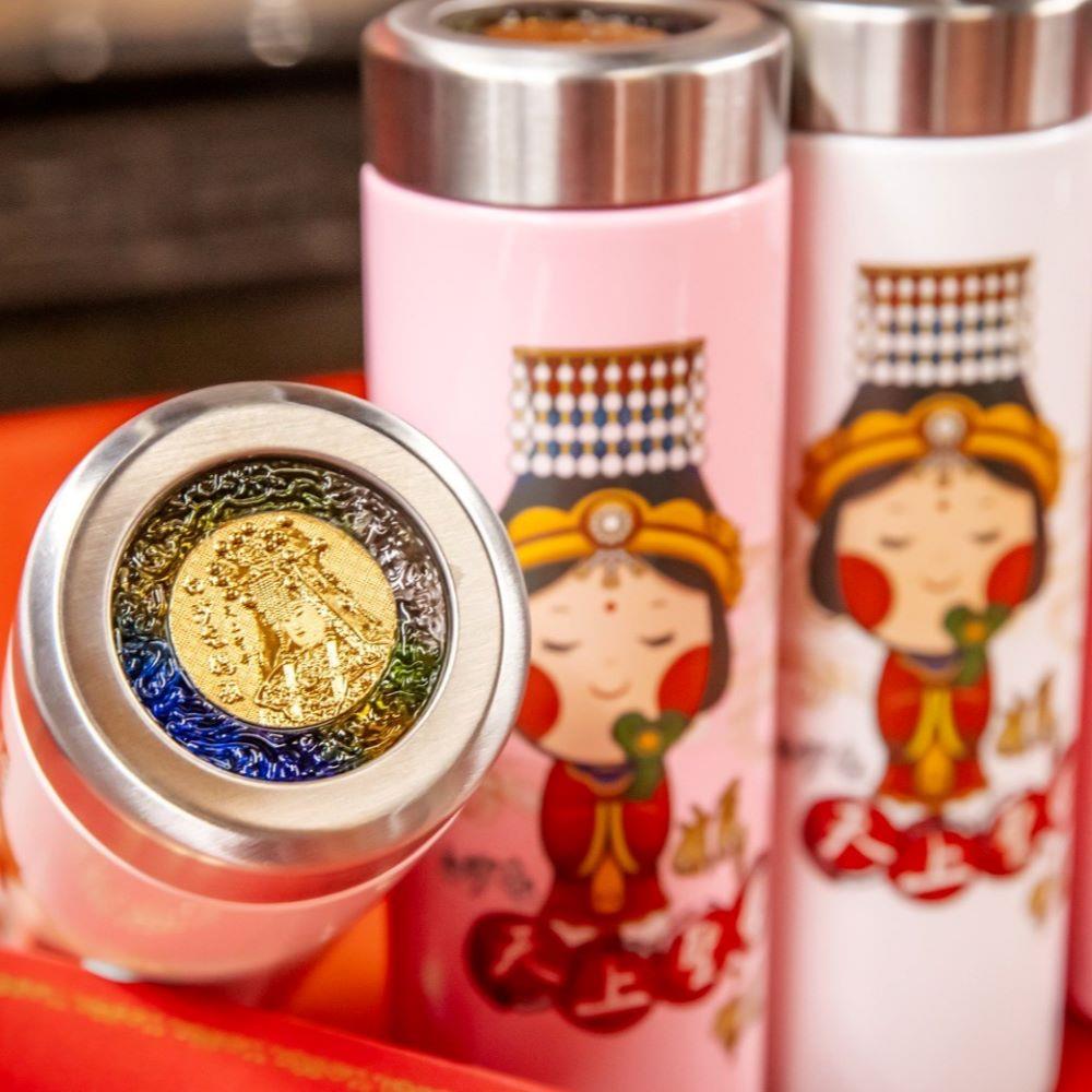【NanoWater】白沙屯媽祖錢母波動能保溫瓶-粉(520ml/瓶)