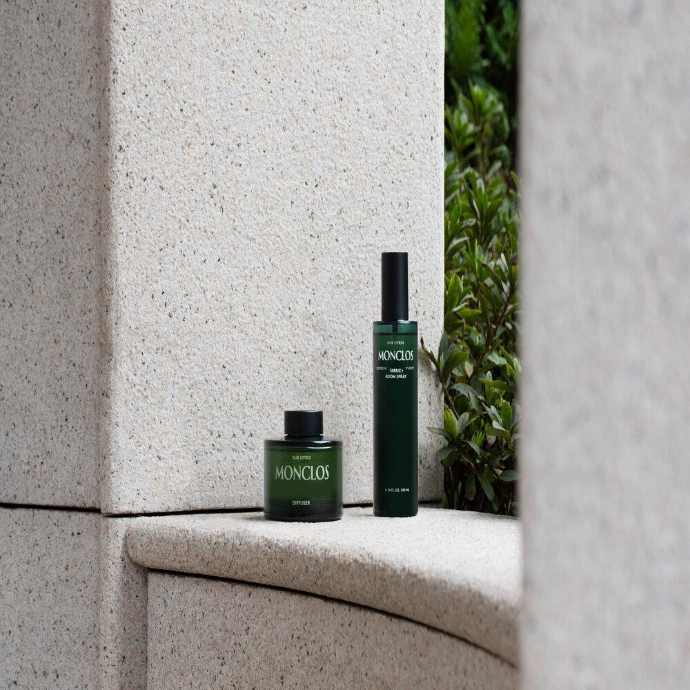 【MONCLOS】我們的柑橘織品空氣噴霧擴香(組合噴霧200ML 擴香150ML 擴香棒5支)