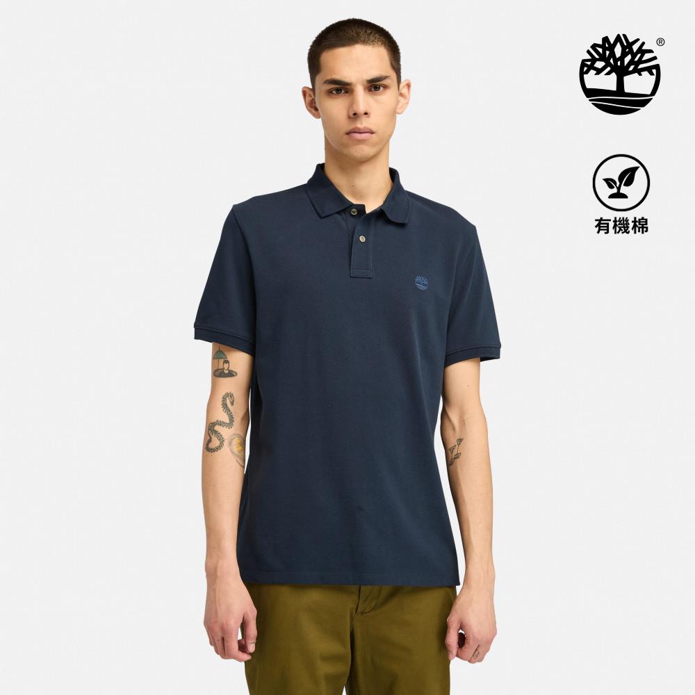 Timberland 男款深寶石藍休閒短袖Polo衫|A24H2Z02
