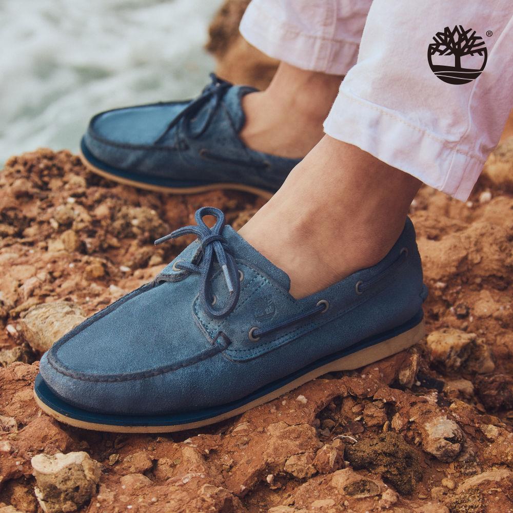 【網路限定】Timberland 男款藍色休閒帆船鞋|A4187ES3