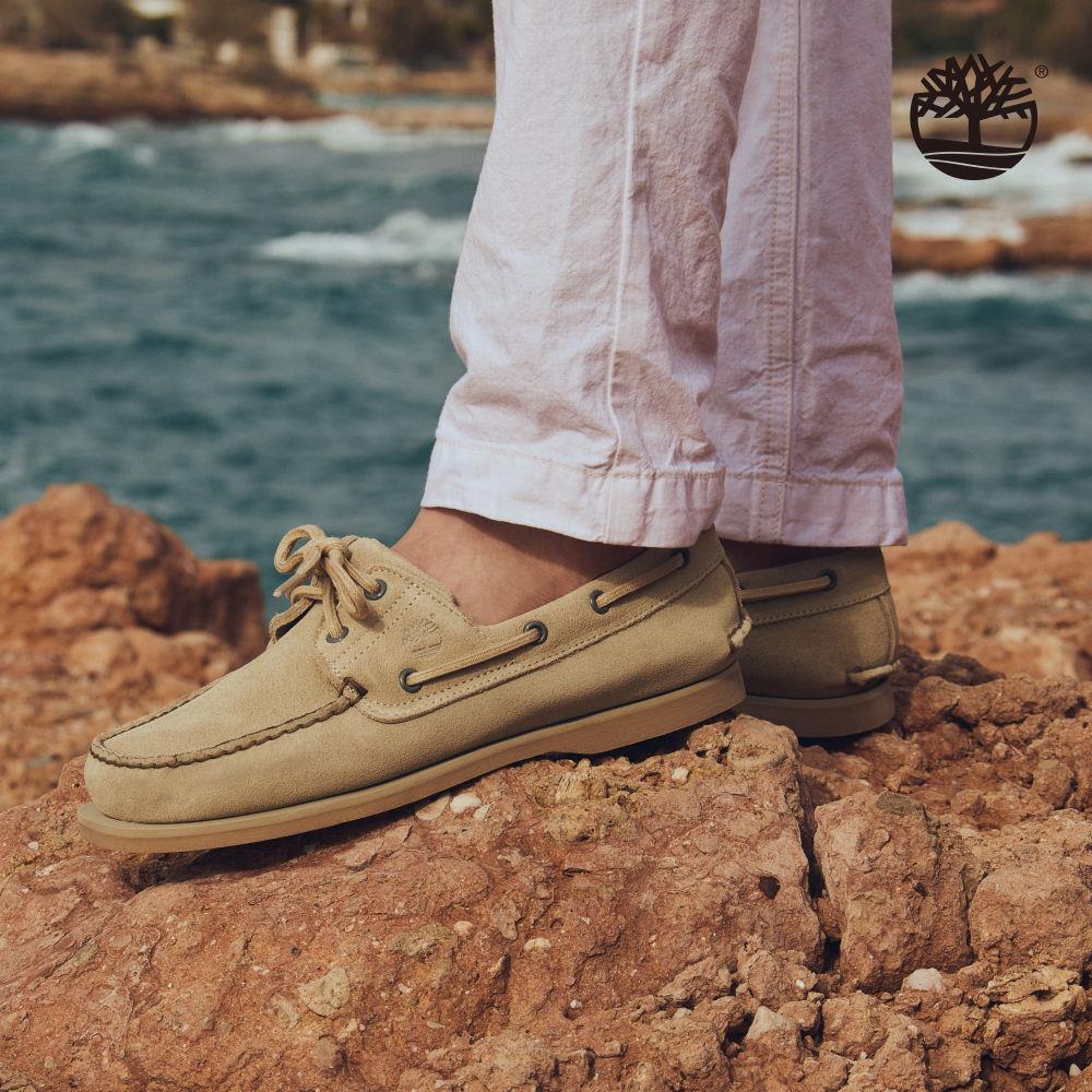 【網路限定】Timberland 男款米色休閒帆船鞋|A4187EVV