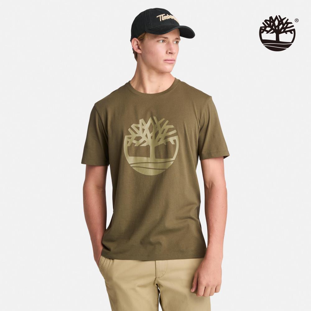 Timberland 男款綠色LOGO短袖T恤|A6281AR5