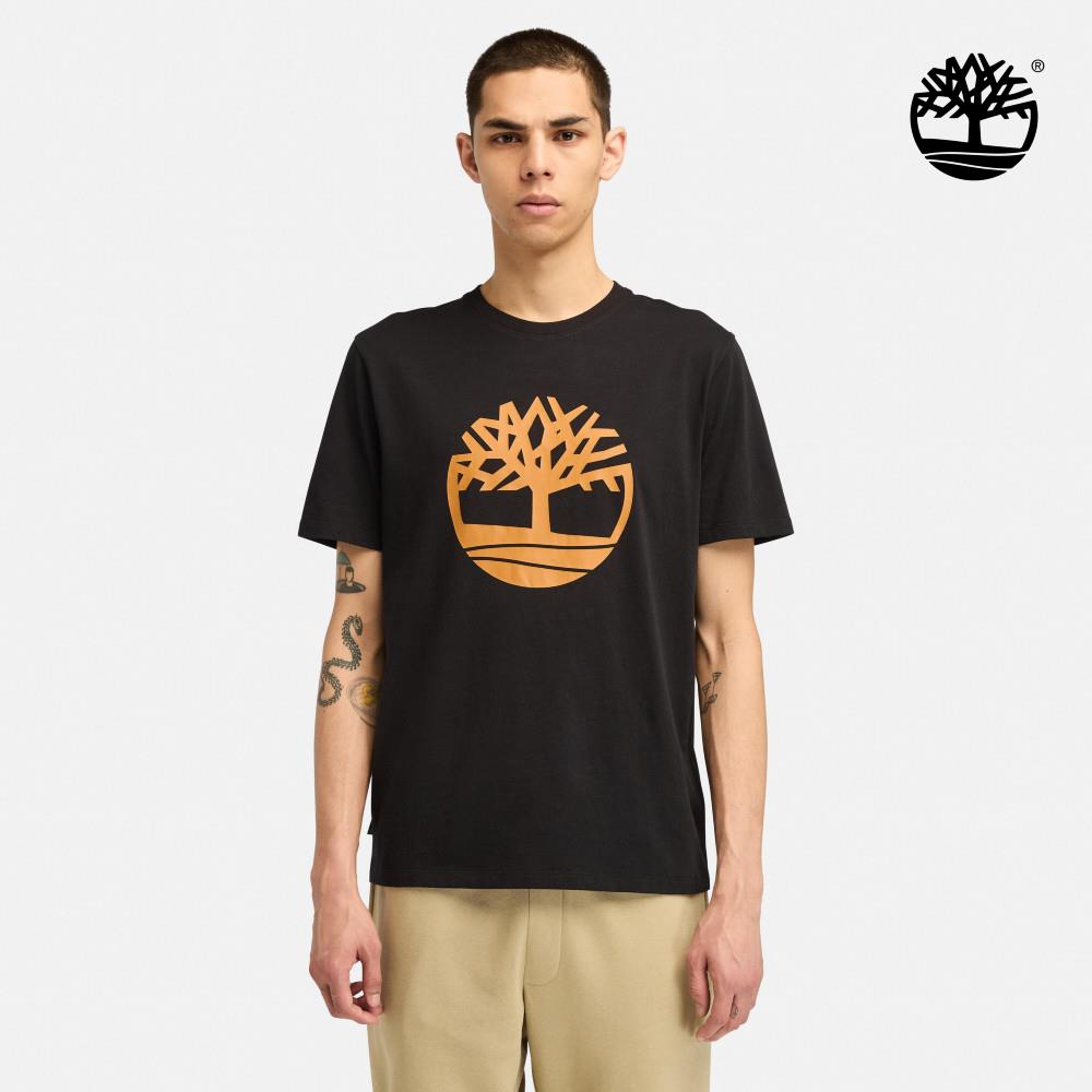 Timberland 男款黑色LOGO短袖T恤|A6281P56